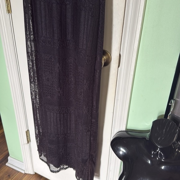 Metamorphosis Vintage 90s Black Crochet Maxi Dress Size Medium Goth Grunge - Picture 6 of 10